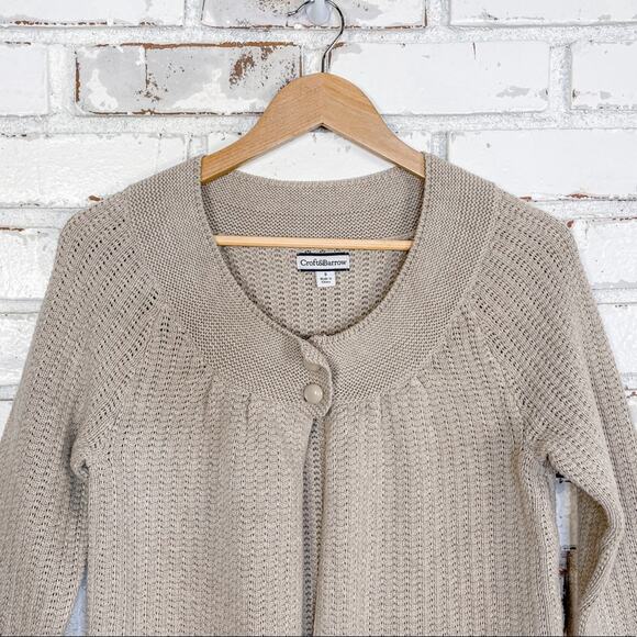 Croft & Barrow Neutral Coastal Cottagecore Grandma Knit Cardigan Retro S - Picture 4 of 6
